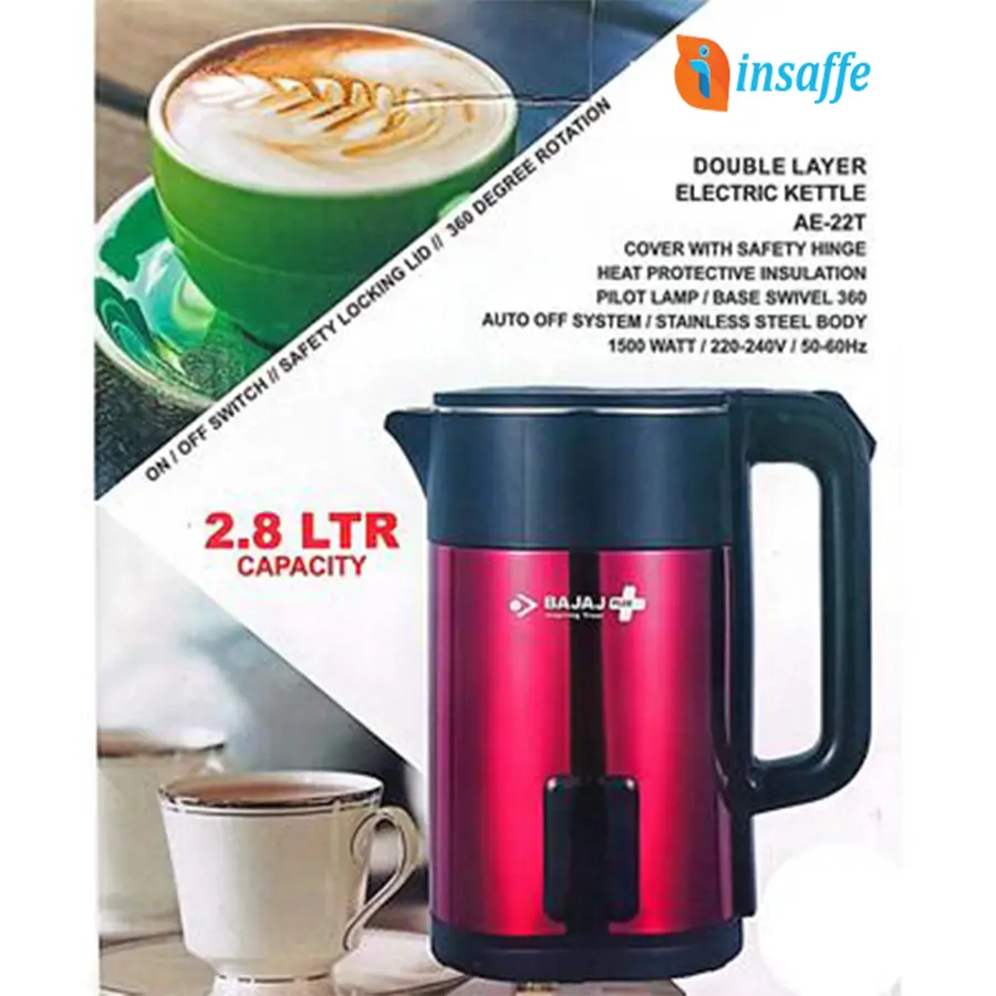 Double Layer Bajaj Electric Kettle 2.8 L